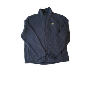 LL Bean Jacket Mens XL Navy Blue Full Zip Sweater Slightly Fitted Fleece Outdoor